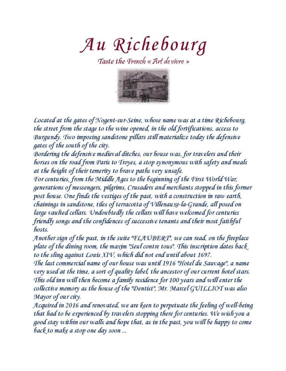 Au Richebourg Nogent Bed & Breakfast ภายนอก รูปภาพ